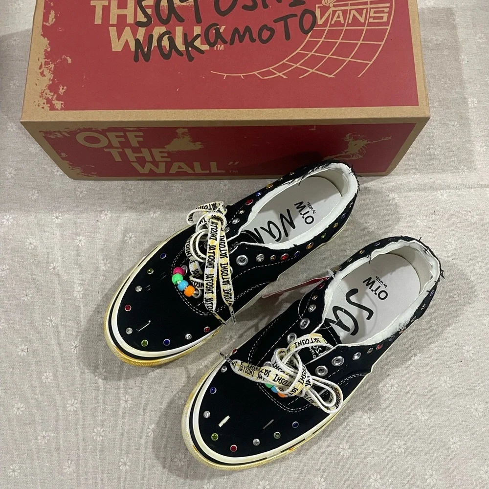 Vans Black Low-Top Sneakers with Multicolor Crystal Accents
